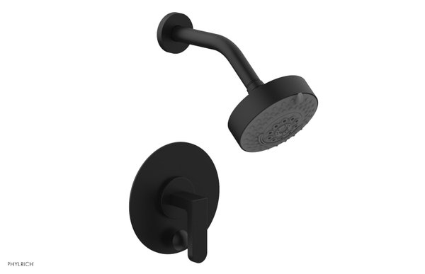 JOLIE Pressure Balance Tub and Shower Set - Round Handle wth Black A -  Phylrich