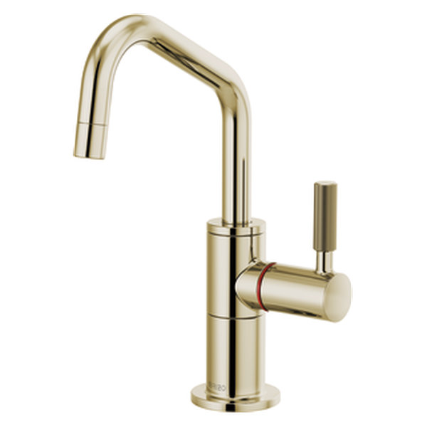 Brizo Litze Instant Hot Faucet With Angled Spout And Knurled Handle -  Polished Nickel