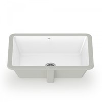 Perfect Under-mount Sink, Centric Rectangle with overflow, Glazed