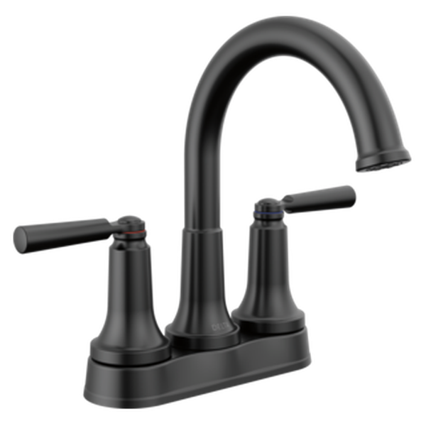 Delta Saylor Two Handle Centerset Bathroom Faucet - Matte Black