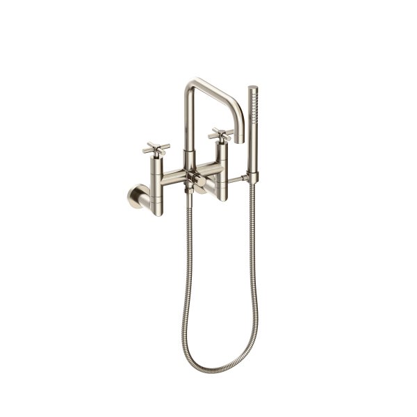 Moen Brantford Two Handle Roman Tub Faucet Includes Hand Shower - Brushed  Nickel