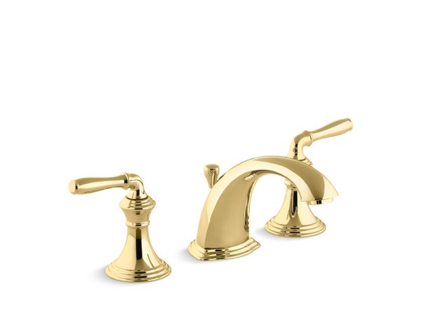 Kohler Devonshire Widespread Lavatory Faucet, Lever - Vibrant Polished Brass