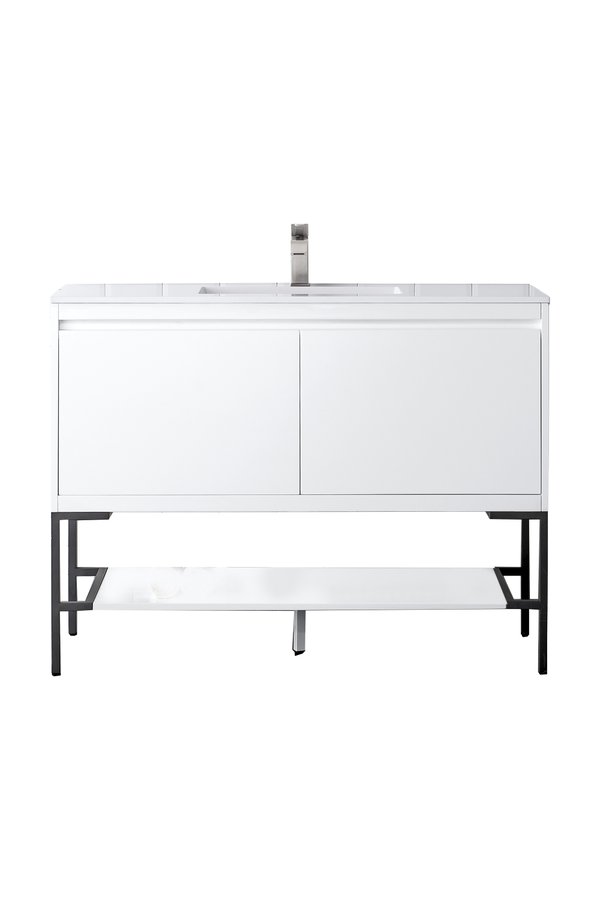 James Martin Milan 47.3 Single Vanity Cabinet With Glossy White