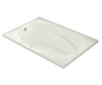 Lopez 7236 Acrylic Alcove End Drain Bathtub in White