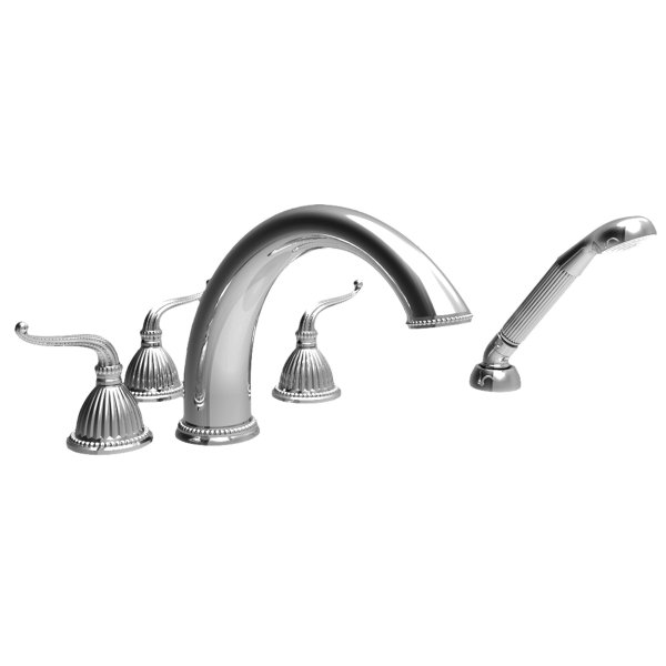 Brasstech Alexandria Roman Tub Faucet With Hand Shower - Polished Chrome