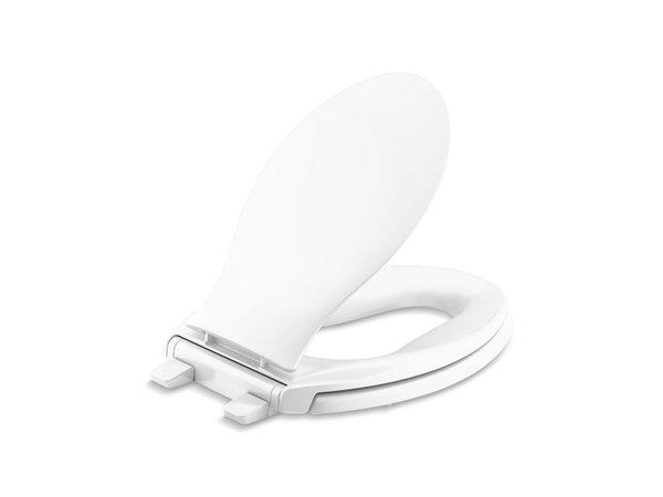 Elongated Slow-Close / Quick-Release Nightlight Seat in White