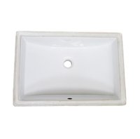 Perfect Under-mount Sink, Centric Rectangle with overflow, Glazed